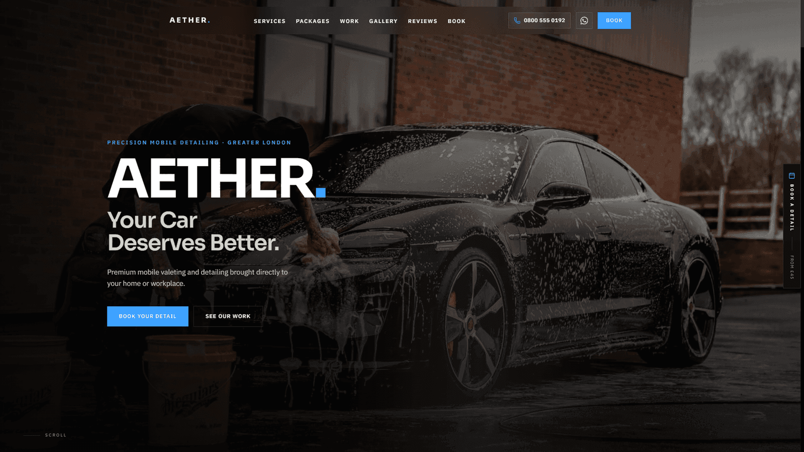 Aether Detail website example