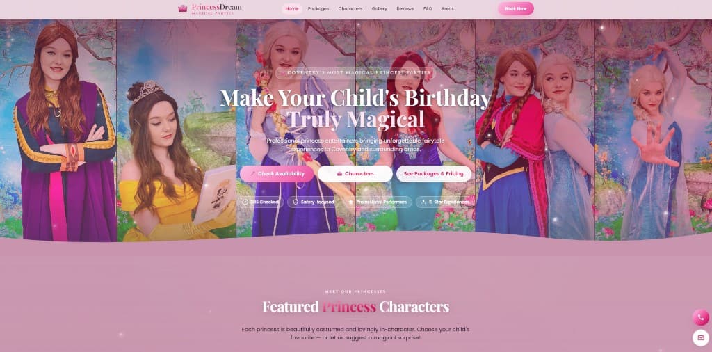 Princess Dream website example